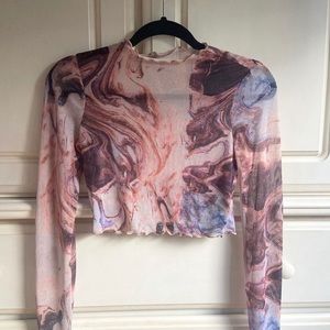 Mesh sheer crop top